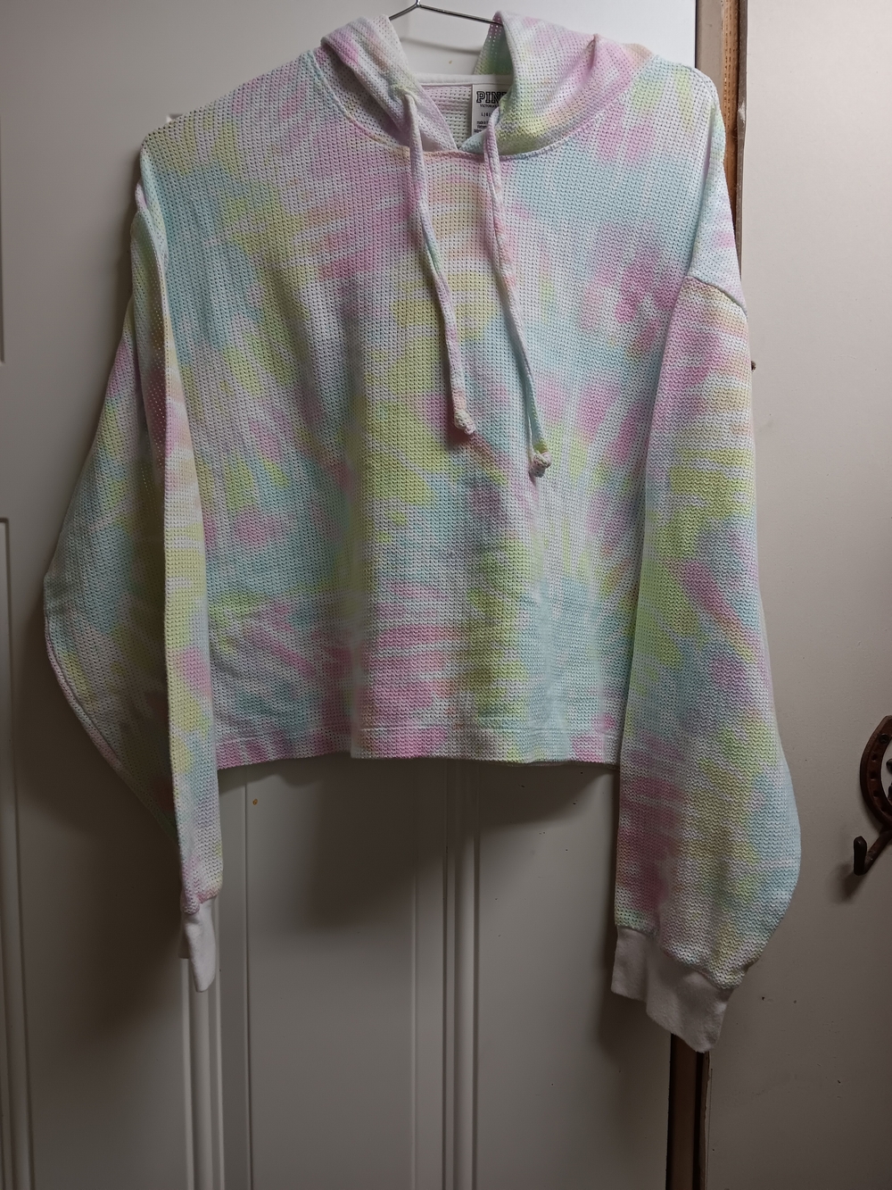 PINK Victoria's Secret Pastel Tie-Dye Waffle Knit Hoodie